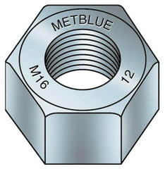 Value Collection - M36x4.00 Metric Coarse Steel Right Hand Hex Nut - 55mm Across Flats, 29mm High, Metric Blue Finish - Americas Industrial Supply