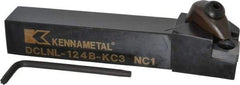 Kennametal - DCLN, Left Hand Cut, 5° Lead Angle, 3/4" Shank Height x 3/4" Shank Width, Negative Rake Indexable Turning Toolholder - 4-1/2" OAL, CN..43. Insert Compatibility, Series Kenclamp - Americas Industrial Supply