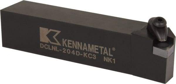 Kennametal - DCLN, Left Hand Cut, 5° Lead Angle, 1-1/4" Shank Height x 1-1/4" Shank Width, Negative Rake Indexable Turning Toolholder - 6" OAL, CN..43. Insert Compatibility, Series Kenclamp - Americas Industrial Supply