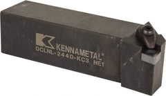 Kennametal - DCLN, Left Hand Cut, 5° Lead Angle, 1-1/2" Shank Height x 1-1/2" Shank Width, Negative Rake Indexable Turning Toolholder - 6" OAL, CN..43. Insert Compatibility, Series Kenclamp - Americas Industrial Supply
