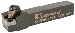 Kennametal - DCRN, Right Hand Cut, 15° Lead Angle, 3/4" Shank Height x 3/4" Shank Width, Negative Rake Indexable Turning Toolholder - 4-1/2" OAL, CN..43. Insert Compatibility, Series Kenclamp - Americas Industrial Supply
