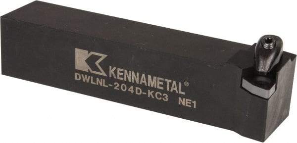Kennametal - DWLN, Left Hand Cut, 5° Lead Angle, 1-1/4" Shank Height x 1-1/4" Shank Width, Negative Rake Indexable Turning Toolholder - 6" OAL, WN..43. Insert Compatibility, Series Kenclamp - Americas Industrial Supply