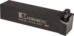 Kennametal - DWLN, Left Hand Cut, 5° Lead Angle, 1-1/4" Shank Height x 1-1/4" Shank Width, Negative Rake Indexable Turning Toolholder - 6" OAL, WN..43. Insert Compatibility, Series Kenclamp - Americas Industrial Supply