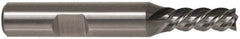 Cleveland - 3/4", 1-5/8" LOC, 3/4" Shank Diam, 3-7/8" OAL, 4 Flute, High Speed Steel Square End Mill - Single End, Uncoated, Spiral Flute, 30° Helix, Left Hand Cut, Left Hand Flute, Series HG-4LL - Americas Industrial Supply