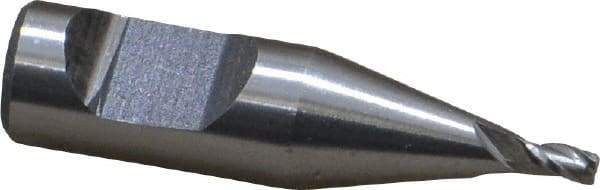 Interstate - 1/16", 3/32" LOC, 1/4" Shank Diam, 31/32" OAL, 3 Flute, Cobalt Square End Mill - Single End, Uncoated, Spiral Flute, Centercutting, Right Hand Cut, Right Hand Flute - Americas Industrial Supply