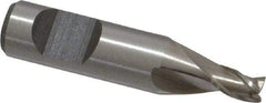 Interstate - 1/8", 3/16" LOC, 1/4" Shank Diam, 1-3/32" OAL, 3 Flute, Cobalt Square End Mill - Single End, Uncoated, Spiral Flute, Centercutting, Right Hand Cut, Right Hand Flute - Americas Industrial Supply