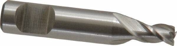 Interstate - 5/32", 1/4" LOC, 1/4" Shank Diam, 1-9/32" OAL, 3 Flute, Cobalt Square End Mill - Single End, Uncoated, Spiral Flute, Centercutting, Right Hand Cut, Right Hand Flute - Americas Industrial Supply