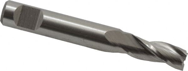 Interstate - 7/32", 1/2" LOC, 1/4" Shank Diam, 1-3/4" OAL, 3 Flute, Cobalt Square End Mill - Single End, Uncoated, Spiral Flute, Centercutting, Right Hand Cut, Right Hand Flute - Americas Industrial Supply