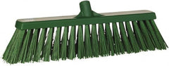 Vikan - 19" Heavy Duty Synthetic Push Broom - 2" Bristle Length, Plastic Block, European Threaded Handle Connection - Americas Industrial Supply