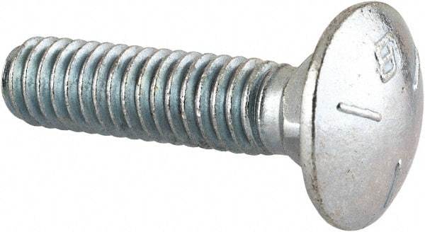 Value Collection - 5/16-18 UNC 1-1/4" Length Under Head, Standard Square Neck, Carriage Bolt - Grade 5 Steel, Zinc-Plated Finish - Americas Industrial Supply