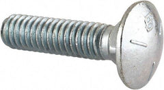 Value Collection - 5/16-18 UNC 1-1/4" Length Under Head, Standard Square Neck, Carriage Bolt - Grade 5 Steel, Zinc-Plated Finish - Americas Industrial Supply