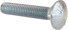 Value Collection - 3/8-16 UNC 2" Length Under Head, Standard Square Neck, Carriage Bolt - Grade 5 Steel, Zinc-Plated Finish - Americas Industrial Supply