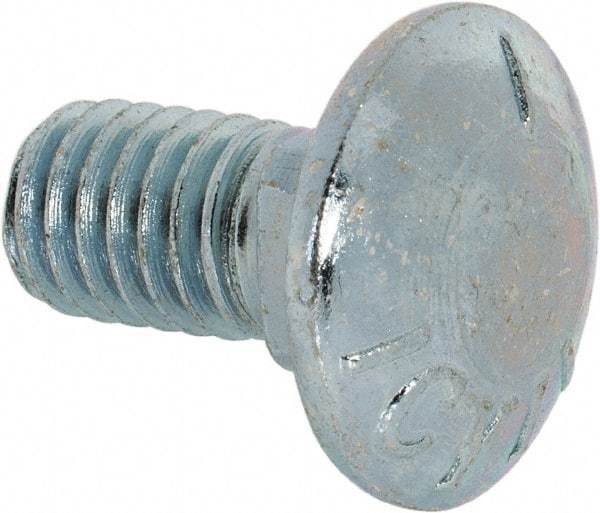 Value Collection - 3/8-16 UNC 3/4" Length Under Head, Standard Square Neck, Carriage Bolt - Grade 5 Steel, Zinc-Plated Finish - Americas Industrial Supply