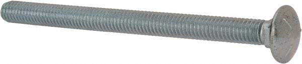 Value Collection - 3/8-16 UNC 5" Length Under Head, Standard Square Neck, Carriage Bolt - Grade 5 Steel, Zinc-Plated Finish - Americas Industrial Supply