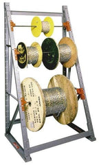 Made in USA - 1 Bay, 2,000 Lb Capacity, Gray Reel Storage Rack - 24" Wide x 120" High x 24" Deep - Americas Industrial Supply