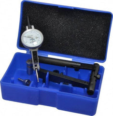 Fowler - 12 Piece, 0" to 0.06" Measuring Range, 1" Dial Diam, 0-15-0 Dial Reading, Horizontal White Dial Test Indicator Kit - 5/8" Contact Point Length, 0.04, 0.08 & 0.12" Ball Diam, 0.0005" Dial Graduation - Americas Industrial Supply