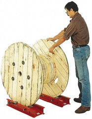 Made in USA - Reel Winder Roller Stand - 3,000 Lbs. Load Limit, 1 Reel Limit, 28 Inches Long x 9-1/4 Inches Wide x 4 Inches High, Structural Channel Frame with 6 Roller Positions - Americas Industrial Supply