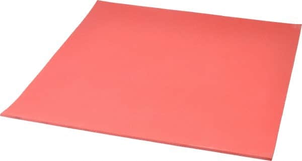 Made in USA - 12" Long, 12" Wide, 1/8" Thick, Buna-N Rubber Foam Sheet - 50 to 60 Durometer, Red, -20 to 180°F, 1,000 to 1,200 psi Tensile Strength, Stock Length - Americas Industrial Supply