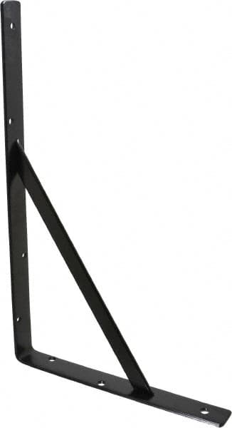 Knape & Vogt - 1,000 Lb Capacity, Black Epoxy Coated, L-Bracket - 16" Long, 10" High - Americas Industrial Supply