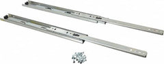 Knape & Vogt - 14" Slide Length, 14" Travel Length, Steel Precision Drawer Slide - 1/2" Wide, 1-13/16" High, 100 Lb Capacity at Full Extension, Chrome Finish - Americas Industrial Supply