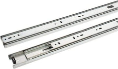 Knape & Vogt - 24" Slide Length, 24" Travel Length, Steel Precision Drawer Slide - 1/2" Wide, 1-13/16" High, 100 Lb Capacity at Full Extension, Chrome Finish - Americas Industrial Supply