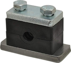 HYDAC - 2.87" Wide x 1.89" High x 1.18" Deep, Polypropylene Heavy Duty Vibration-Control Clamp - Carbon Steel Plate, Mount with Weld Plate, Top Plate, Plastic Clamp Pair, Bolts - Americas Industrial Supply