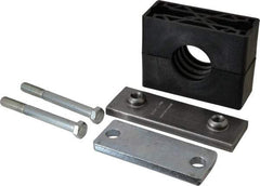 HYDAC - 5.51" Wide x 4.33" High x 1.77" Deep, Polypropylene Heavy Duty Vibration-Control Clamp - Carbon Steel Plate, Mount with Weld Plate, Top Plate, Plastic Clamp Pair, Bolts - Americas Industrial Supply