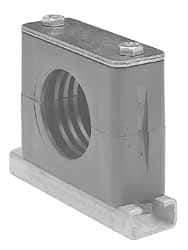 HYDAC - 3.46" Wide x 2.83" High x 1.18" Deep, Polypropylene Standard Duty C-Rail Mount Vibration-Control Clamp - Carbon Steel Plate, Mount with C-Rail Nuts, Top plates, Clamp Pairs, and Bolts - Americas Industrial Supply