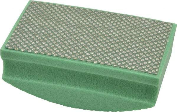 AMPLEX - Medium Grade, 60 Grit, Diamond Hand Pad - Green, 2-1/8" Wide x 3-1/2" Long x 1-1/2" Thick, Coated - Americas Industrial Supply