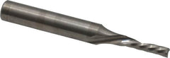 Onsrud - 1/8" Cutting Diam x 1/2" Length of Cut, 1 Flute, Downcut Spiral Router Bit - Uncoated, Right Hand Cut, Solid Carbide, 2" OAL x 1/4" Shank Diam, Single Edge, 21° Helix Angle - Americas Industrial Supply