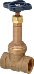 NIBCO - 3/4" Pipe, Class 125, Threaded Bronze Solid Wedge Rising Stem Gate Valve - 200 WOG, 125 WSP, Union Bonnet - Americas Industrial Supply