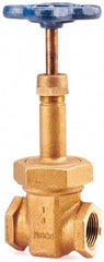 NIBCO - 3" Pipe, Class 150, Threaded Bronze Solid Wedge Rising Stem Gate Valve - 300 WOG, 150 WSP, Bolted Bonnet - Americas Industrial Supply
