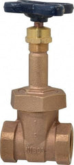NIBCO - 1" Pipe, Class 150, Threaded Bronze Solid Wedge Rising Stem Gate Valve - 300 WOG, 150 WSP, Bolted Bonnet - Americas Industrial Supply