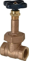 NIBCO - 3/4" Pipe, Class 150, Threaded Bronze Solid Wedge Rising Stem Gate Valve - 300 WOG, 150 WSP, Bolted Bonnet - Americas Industrial Supply