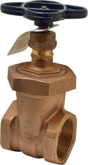 NIBCO - 2" Pipe, Class 150, Threaded Bronze Solid Wedge Stem Gate Valve - 300 WOG, 150 WSP, Union Bonnet - Americas Industrial Supply