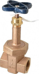 NIBCO - 1" Pipe, Class 200, Threaded Bronze Alloy Solid Wedge Rising Stem Gate Valve - 400 WOG, 200 WSP, Union Bonnet - Americas Industrial Supply