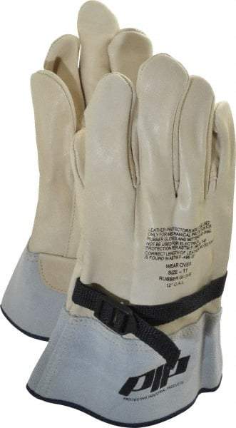 Novax - Class 1 & 2, Size 2XL (11), 12" Long, Grain Cowhide Leather Protector - Natural, Not for Electrical Protection (ASTM F696-02), Wear Over Rubber Insulating Gloves, ASTM F696-02 - Americas Industrial Supply