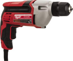 Milwaukee Tool - 3/8" Keyless Chuck, 2,800 RPM, Pistol Grip Handle Electric Drill - 8 Amps, 120 Volts, Reversible, Includes 3/8" Drill & Side Handle - Americas Industrial Supply