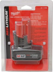 Milwaukee Tool - 12 Volt Lithium-Ion Power Tool Battery - 3 Ahr Capacity, 1/2 hr Charge Time, Series M12 XC RED - Americas Industrial Supply