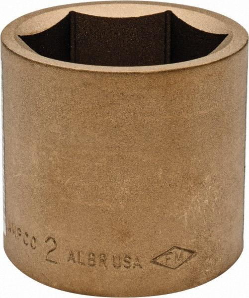 Ampco - 2", 3/4" Drive, Standard Hand Socket - 6 Points, 2-9/16" OAL, Aluminum Bronze - Americas Industrial Supply