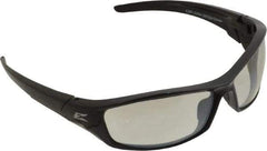 Edge Eyewear - Indoor/Outdoor Mirror Lenses, Framed Safety Glasses - Scratch Resistant, Black Nylon TR90 Frame, Size Universal, Wrap Around - Americas Industrial Supply