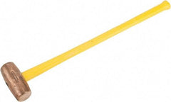 American Hammer - 12 Lb Head Nonsparking Hammer - 34" OAL, 31" Long Fiberglass Handle - Americas Industrial Supply