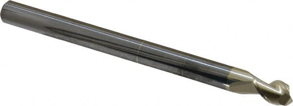 Accupro - 5/16", 7/16" LOC, 5/16" Shank Diam, 4" OAL, 2 Flute, Solid Carbide Square End Mill - Single End, ZrN Finish, Spiral Flute, 45° Helix, Centercutting, Right Hand Cut, Right Hand Flute - Americas Industrial Supply