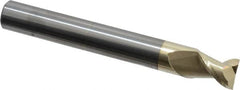 Accupro - 1/2", 5/8" LOC, 1/2" Shank Diam, 4" OAL, 2 Flute, Solid Carbide Square End Mill - Single End, ZrN Finish, Spiral Flute, 45° Helix, Centercutting, Right Hand Cut, Right Hand Flute - Americas Industrial Supply