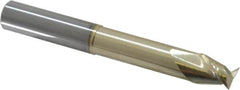 Accupro - 1/2", 5/8" LOC, 1/2" Shank Diam, 4" OAL, 2 Flute, Solid Carbide Square End Mill - Single End, ZrN Finish, Spiral Flute, 45° Helix, Centercutting, Right Hand Cut, Right Hand Flute - Americas Industrial Supply