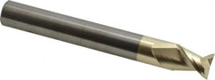 Accupro - 5/8", 3/4" LOC, 5/8" Shank Diam, 5" OAL, 2 Flute, Solid Carbide Square End Mill - Single End, ZrN Finish, Spiral Flute, 45° Helix, Centercutting, Right Hand Cut, Right Hand Flute - Americas Industrial Supply