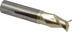 Accupro - 3/4", 1" LOC, 3/4" Shank Diam, 4" OAL, 2 Flute, Solid Carbide Square End Mill - Single End, ZrN Finish, Spiral Flute, 45° Helix, Centercutting, Right Hand Cut, Right Hand Flute - Americas Industrial Supply