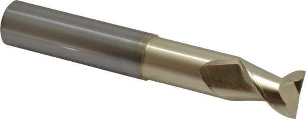 Accupro - 3/4", 1" LOC, 3/4" Shank Diam, 5" OAL, 2 Flute, Solid Carbide Square End Mill - Single End, ZrN Finish, Spiral Flute, 45° Helix, Centercutting, Right Hand Cut, Right Hand Flute - Americas Industrial Supply