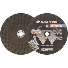 WALTER Surface Technologies - 7" 30 Grit Aluminum Oxide Cutoff Wheel - 1/16" Thick, 5/8" Arbor, 8,600 Max RPM, Use with Circular Saws - Americas Industrial Supply