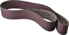 3M - 2" Wide x 60" OAL, 180 Grit, Aluminum Oxide Abrasive Belt - Aluminum Oxide, Very Fine, Coated, X Weighted Cloth Backing, Series 341D - Americas Industrial Supply